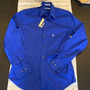 NWT Express fitted shirt. Color navy blue. Size Small